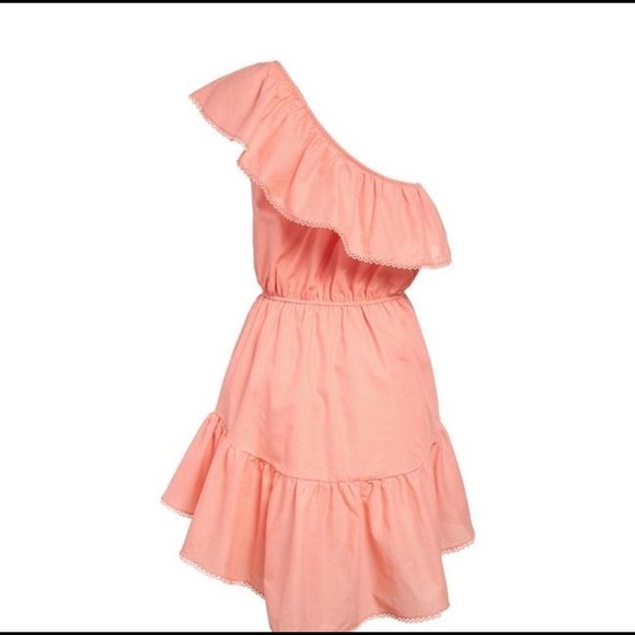 NWT—Free People Lovers’ Lane One Shoulder Dress in Coral Size Medium - Picture 2 of 7